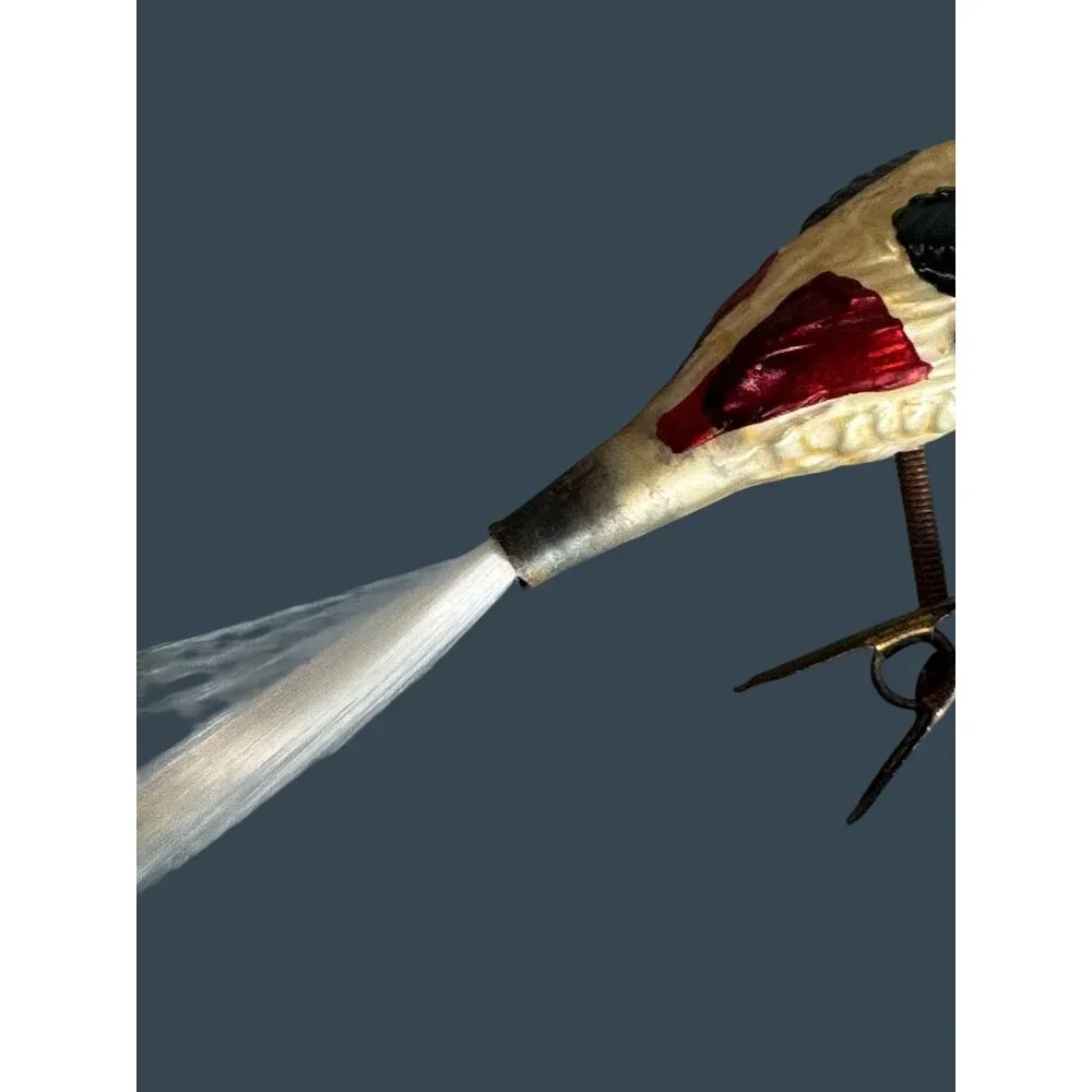 Vintage German Glass Cockatiel Clip Bird Ornament Spun Glass Tail Rare 6" - Picture 10 of 11